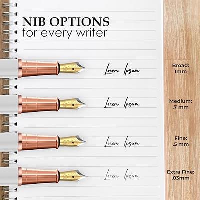 Wordsworth & Black Fountain Pen Set, 18K Gilded Medium Nib, Includes 24  Pack Ink Cartridges, Ink