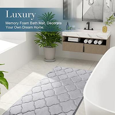 Buganda Memory Foam Bath Mats Soft Absorbent Bathroom Rugs 17 inch x 24 inch, Grey, Size: 17 x 24, Gray