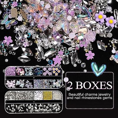 Purple 3D Butterfly Flowers Bowknots Heart Nail Charms Acrylic Nail Charms  With White Multi Shapes Sizes Nail Rhinestones Crystals Gems Pearls Metal  Beads for Nail Art DIY Accessories Crafts - Yahoo Shopping