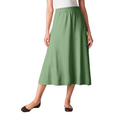 Plus Size Women's 7-Day Knit A-Line Skirt by Woman Within in Sage