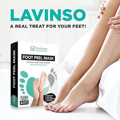 Lavinso Foot Peel Mask for Dry Cracked Feet – 3 Pack Dead Skin