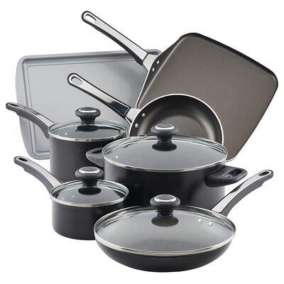 T-Fal Signature 12pc Heavy-Gauge Aluminum Nonstick Cookware Set Dark Gray -  Yahoo Shopping