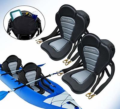 Kayak Seat Universal Padded Canoe Seat Fishing Boat Seat High Back  Comfortable Backrest Support with Adjustable Strap & Detachable Storage Bag