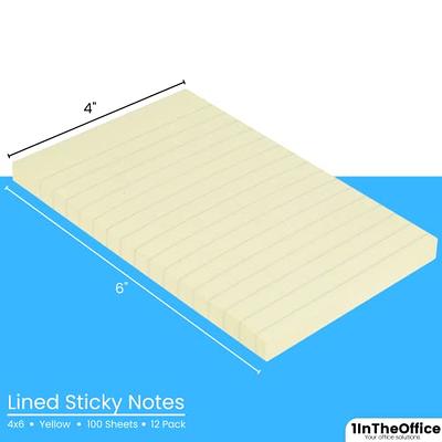  Lined Sticky Notes 3x5 in, 6 Pack, 30 Sheets/Pad, White Sticky  Note Pads, Small Sticky Notes with Lines, 3x5'' Super Sticking Memo Pads  Refills, Thickness Paper Easy to Post Ruled