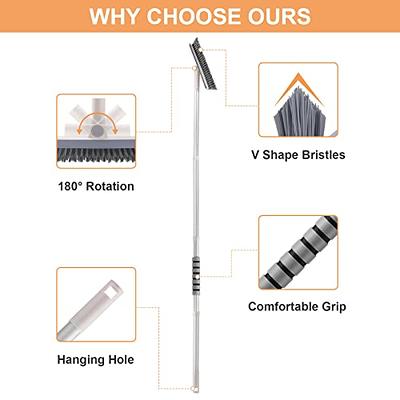 Floor Brush Crevice Cleaning Brush in Long Handle Rotating for Bathroom Kitchen, Size: Two-Section Pole