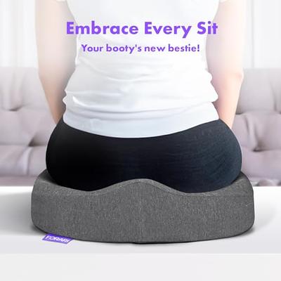 TOP COMFORT Orthopedic Patented Seat Cushion, Develop & Designed by Doctor  for Sciatica, Coccyx, Back & Tailbone Pressure & Pain Relief Memory Foam 