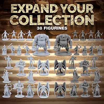 28 Paintable Fantasy Mini Figures- All Unique Designs- 1 Hex-Sized  Compatible with DND Dungeons and Dragons & Pathfinder and RPG Tabletop  Games