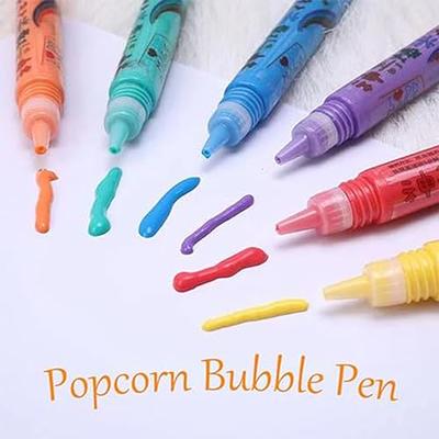  RJDJ DIY Bubble Popcorn Drawing Pens, Magic Puffy Pens, Popcorn  Colors Pens, Puffy Bubble Pen Puffy 3D Art Safe Pen, Magic Popcorn Pen,  Bubble Pen for Kids Birthday Christmas Gift (2Set)