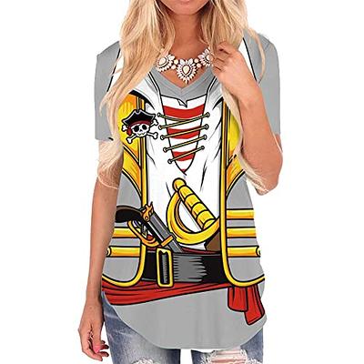 KYKU Pirate Shirt Women Costume V Neck Funny Simple Pirates Costumes Ladies  - Yahoo Shopping