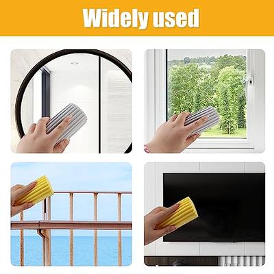 Jeymei 4-Pack Damp Clean Duster Sponge Brush for Cleaning Blinds, Glass,  Baseboards, Vents, Railings, Mirrors, Window Track Grooves and Faucets
