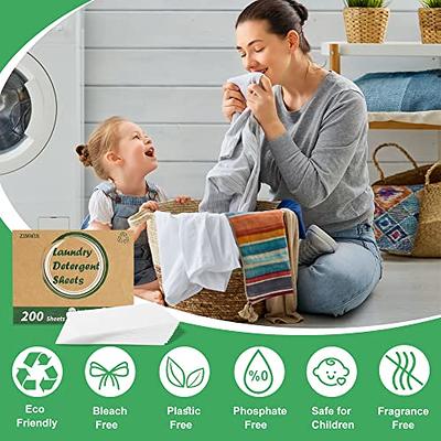 Laundry Detergent Sheets Eco-Friendly 160 Sheets Clear PlasticFree  Biodegradable