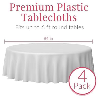 Prestee White Plastic Tablecloth - 4 Pack - 54 X 108 | Gold Dot Disposable  Tablecloths | White Tablecloths | Paper Tablecloths for BBQ, Party, Fine