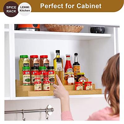 mDesign Bamboo Expandable Kitchen Cabinet, Pantry, Shelf Organizer/Spice Rack 