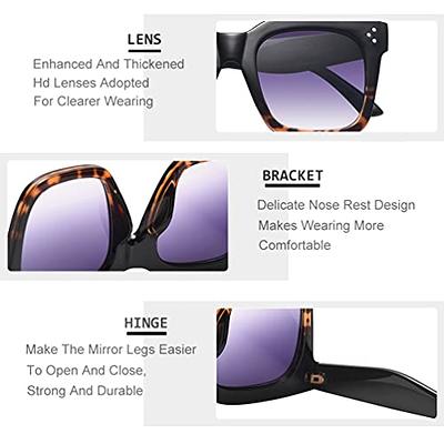 Fullgren Trendy Oversized Square Rimless Sunglasses for Women Men UV400  Metal Sun Glasses