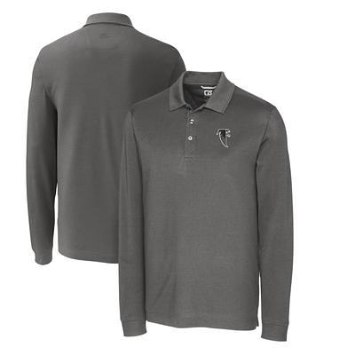 Men's Cutter & Buck Black Philadelphia Eagles Advantage Tri-Blend Pique Long Sleeve Polo Size: Small