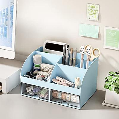  Desk Organizers Caddy and Accessories with 7 Compartments + Pen  Holder / 72 Clips Set, Drawer, Black Mesh Office Supplies Desktop Organizer  for Home, Office Ect : Office Products