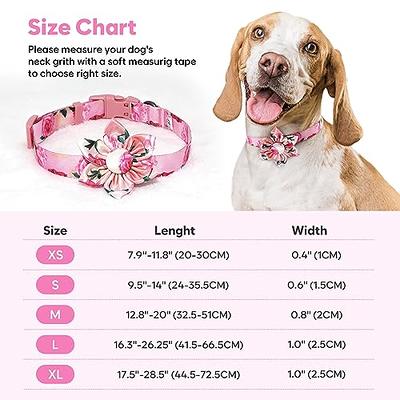 Beirui Cute Girl Dog Collars for Small Medium Large Dogs, Multiple Floral  Patterns Female Pet Dog Collars with Flower for Wedding Holiday(M:Neck