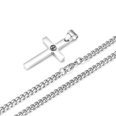 John 15:13 FORGIVEN Stainless Steel Engraved Black Cross Necklace – North  Arrow Shop