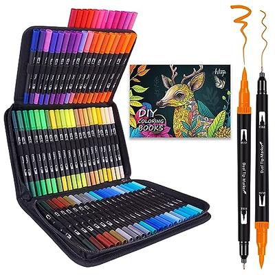 Diuraa 72 Dual Tip Brush Markers Art Markers For Artists,Coloring Pens  Brush Fine Tip Markers For Kids Adult Coloring Books Ca