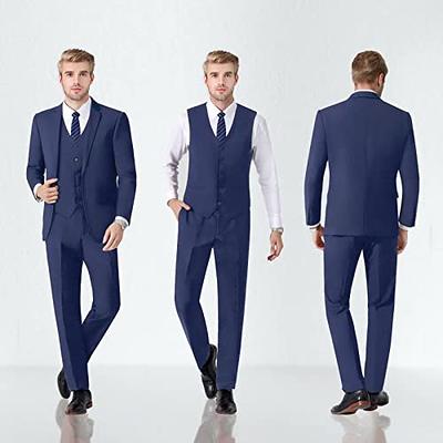 COOFANDY Men's 3 Piece Slim Fit Suits Two Button Jacket Blazer Vest Pant  Sets Prom Suit Jacket Light Grey, L at  Men's Clothing store