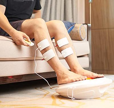 EMS Foot Massager for Neuropathy, Electric Nerve Muscle Stimulator Machine  with 8 Electrode Pads for Feet Legs