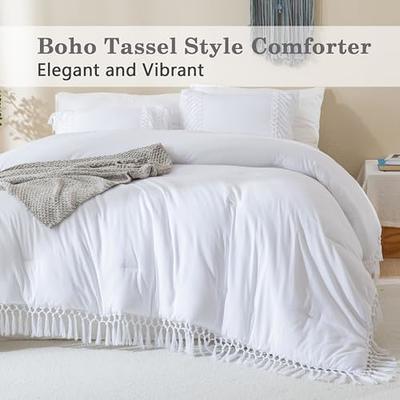 Dropship Boho Comforter Set, Boho Bedding Set With Tassel Fringe