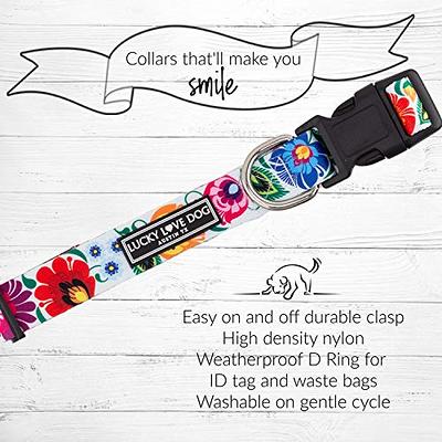 Lucky Love Dog Collars, Vivid Floral Girl or Boy Dog Collar & Leash  Set for Sma