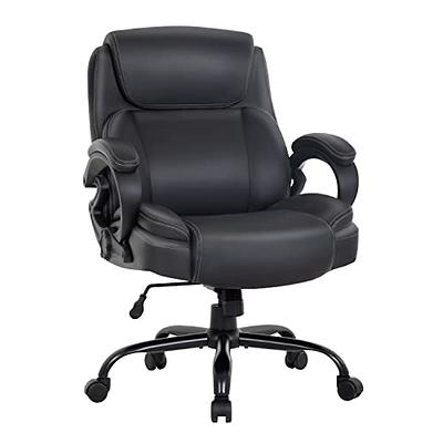 EXCEBET Big and Tall Office Chair 400lbs Wide Seat, Leather High Back  Executive Office Chair with Foot Rest, Ergonomic Office Chair Lumbar  Support for