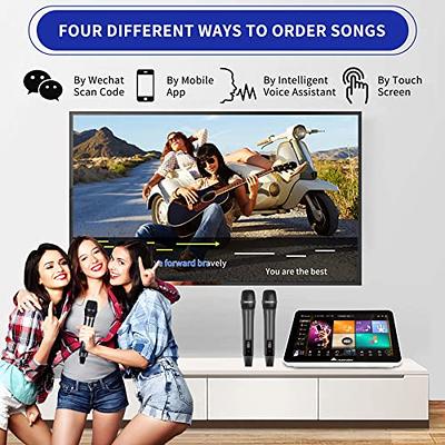  2023 New Chinese Karaoke Machine inandon-KV-V5 MAX Karaoke  Player, with Reverb Wireless Microphone, 22-inch capacitive Touch Screen  Free Cloud Download Function  APP Online Play : Musical Instruments