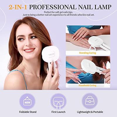 Saviland Rechargeable Nail LED Lamp - 36W Mini U V Light for Gel Nails with Nail Brush Holder Gel x Nail Lamp and Flash Cure Light for Nails