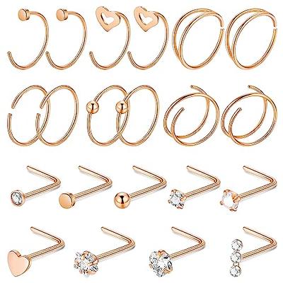 2pcs Small Hoop Earrings For Women/Men,22G 8MM Thin Nose Rings Hoops Small Nose  Ring, Tiny Ear Nose Piercings Jewelry For Cartilage Helix Tragus Piercing  Gold Color | SHEIN USA