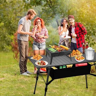  COSTWAY Folding Picnic Table, Portable 4ft Roll Up