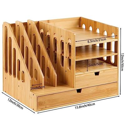 Bamboo Desk Organizer with Drawers