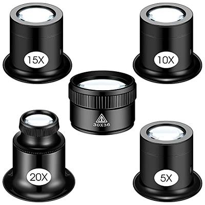 Frienda 3 Pieces Jewelers Eye Loupe Set 10X, 20X and 30X Pocket Jewelry  Loupe, Jewelers Eye Magnifying Glass Magnifier for Jewelry Coins