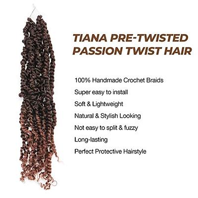 ToyoTress Tiana Passion Twist Hair - 20 Inch 8 Packs Pre-twisted Crochet  Braids Ombre Brown, Long Pre-looped Synthetic Braiding Hair Extensions (20  Inch, OT30-8P) - Yahoo Shopping