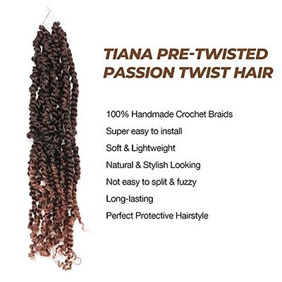 TOYOTRESS Tiana Passion Twist Hair Ombre Brown 8 Packs(12 strands