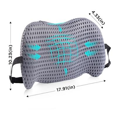 Lumbar Support Pillow for Office Chair Memory Foam Back Cushion with  Adjustable Strap for Desk / Gaming Chair, Car, Couch, Recliner 