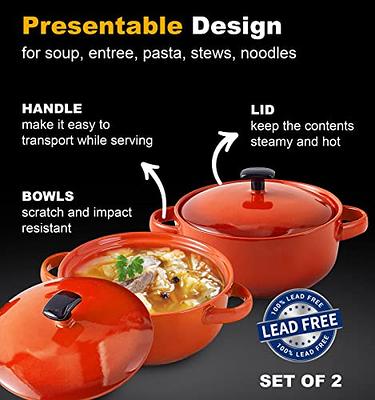 Soup Crocks Bake & Serve Oven Safe Ceramic Soup Bowls With Handles