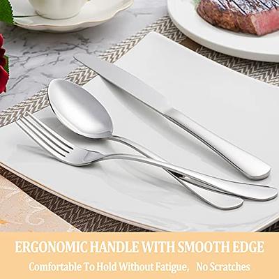 60 Pieces Silverware Set, Pearled Edge Silverware Cutlery Set Service for  12, Premium Stainless Steel Flatware Set, Knife Fork Spoon Tableware Set  for