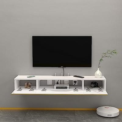 Pmnianhua Floating TV Console,47'' Wall-Mounted Media Console,Floating TV  Cabinet, Modern Floating TV Stand,Under TV Entertainment Shelf with Door  and