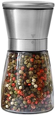 Mincham Manual Salt or Pepper Grinder for Professional Chef, Best Spice Mill with Stainless Steel Cap, Ceramic Blades and Adjustable Coarseness, Refil
