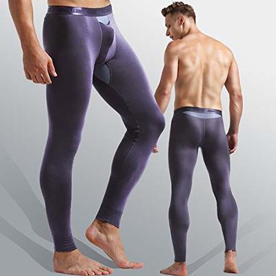 Men Thermal Underwear Bulge Pouch Warm Leggings Stretchy Long John Pants  Bottoms