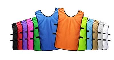 Nylon Mesh Scrimmage Team Practice Vests Pinnies Jerseys for Children Youth Sports Basketball Soccer Football Volleyball (12 Jerseys)