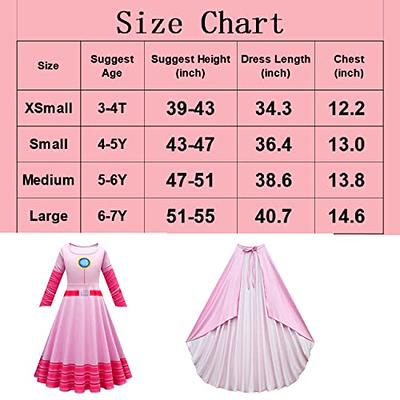 WISHTEN Princess Peach Costume for Adults,Princess Peach Dress for Women,  Halloween Costume Dress Up Outfit with Accessories : : Clothing