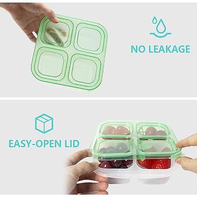  4 Pack Snack Containers, 4 Compartment Divided Snack