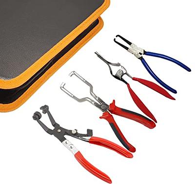 CASOMAN 4PCS Fuel Line Pliers Set, Hose Remover Pliers, 9 Inch Fuel Filter  Caliper, Hose Pipe Clamp Clip, 80 Degree Disconnect Pliers Set for Auto