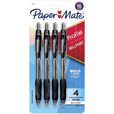 Paper Mate Profile Retractable Ballpoint Pens, Bold (1.4mm), Assorted  Colors, 12 Count