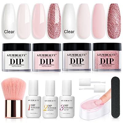 AZUREBEAUTY Dip Powder Silver Glitter Color, Gorgeous Sparkle Dipping  Powder Shine Nail Art Starter Manicure Salon DIY at Home, Odor-Free and