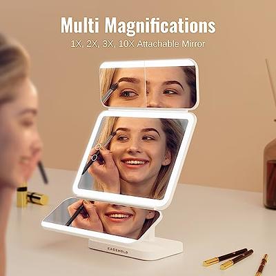 EASEHOLD Makeup Mirror with Lights, Rechargable Lighted Vanity Mirror with  116 LEDs, 1X/2X/3X/10X Magnifying, 3-Color Mirror with LED Lights,5000 mAh Lighted  Makeup Mirror, Adjustable Brightness/Angle - Yahoo Shopping