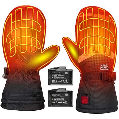 KEMIMOTO Heated Mittens for Men Women Rechargeable, Ski Mittens